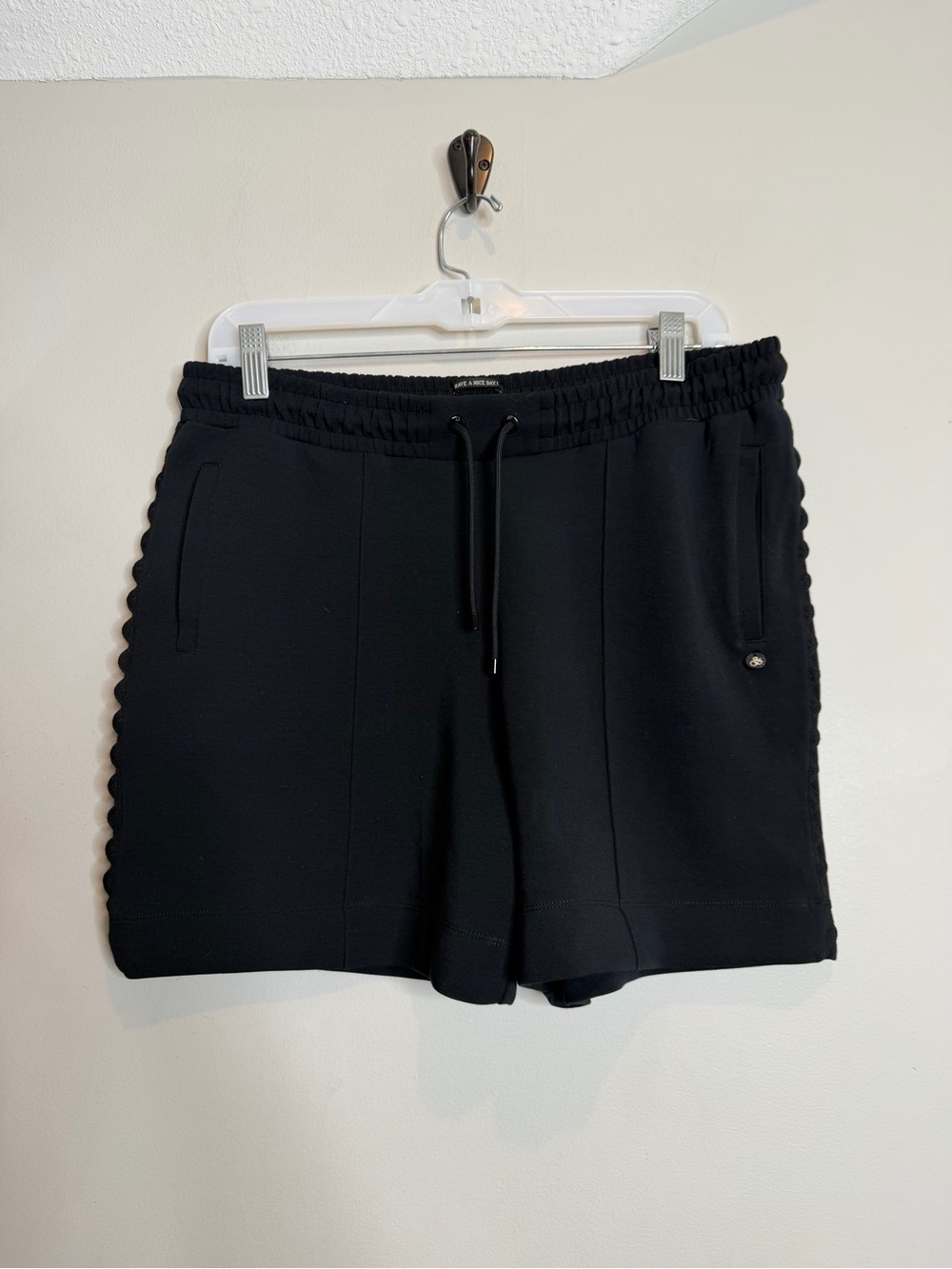 Scotch & Soda Amsterdam Black Scallop Trim Drawstring Lounge Shorts M